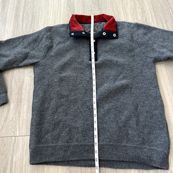 Orvis Dark Gray Wool Pullover with Corduroy Collar Size Medium - Picture 7 of 9